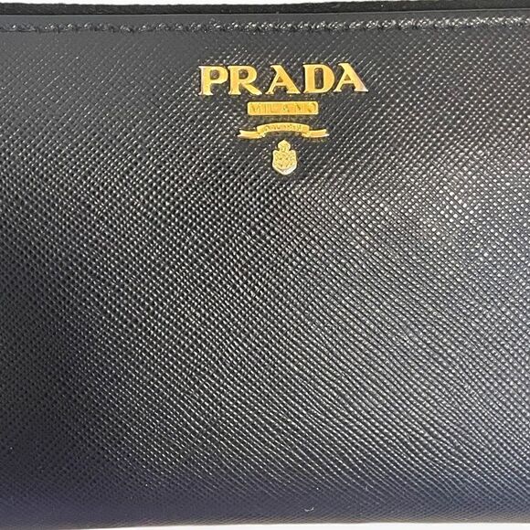 Prada Saffiano Metal Zip Around Wallet in Black (Nero) - Picture 12 of 13